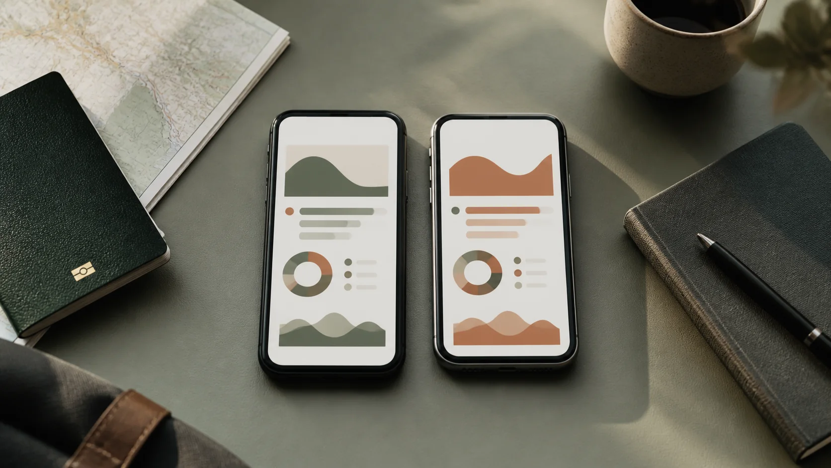 Two mobile connectivity plan options displayed on a traveler's phone